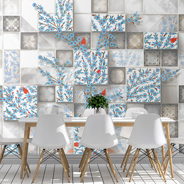 Wall Murals: Floral squares 0
