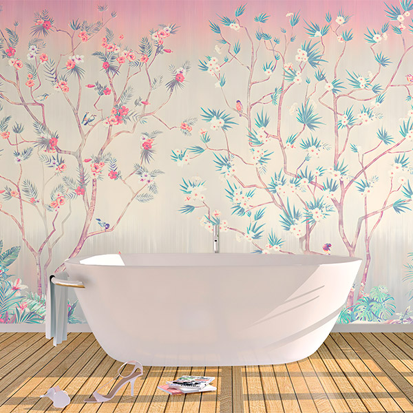 Wall Murals: Trees in pastel colours 0