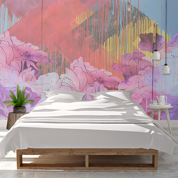 Wall Murals: Jets of paint and flowers 0