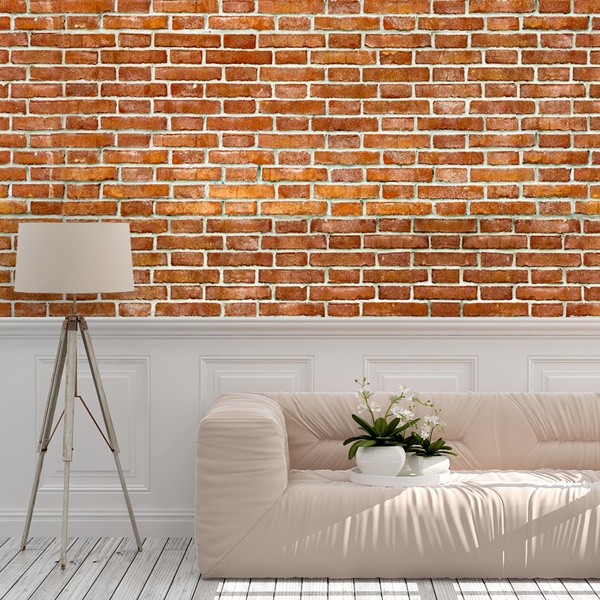 Wall Murals: Retro red brick texture 0