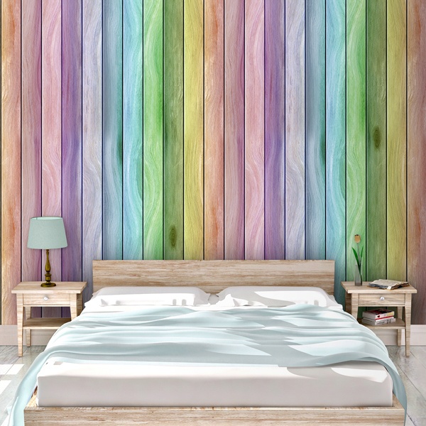Wall Murals: Rainbow wood texture 0