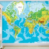 Wall Murals: World Map Relief 3