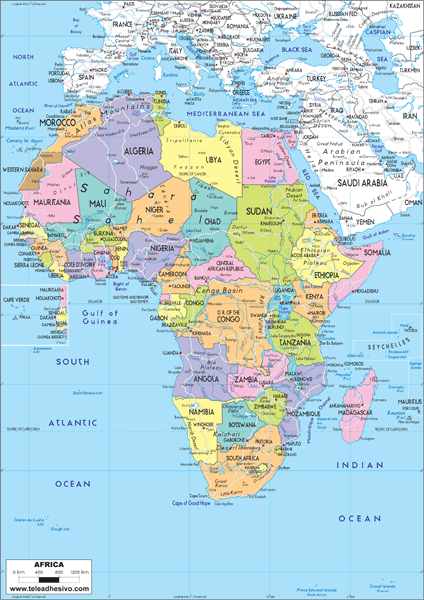 Wall Murals: Political map of Africa