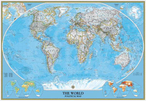 Wall Murals: World political world map