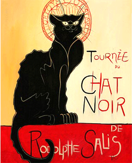 Wall Murals: Black cat, Lautrec