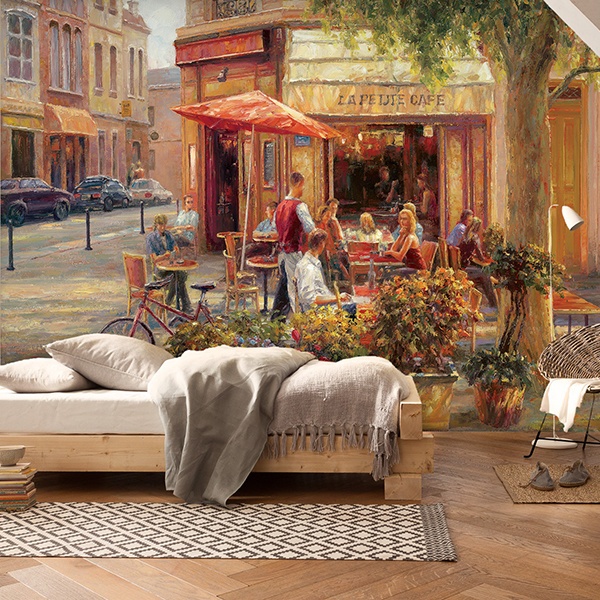 Wall Murals: Cafe Corner, Paris (Haixia Liu)