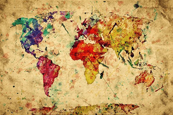 Wall Murals: Painting map of the world