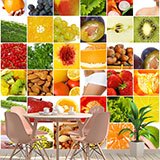 Wall Murals: Collage of fruits and food 2