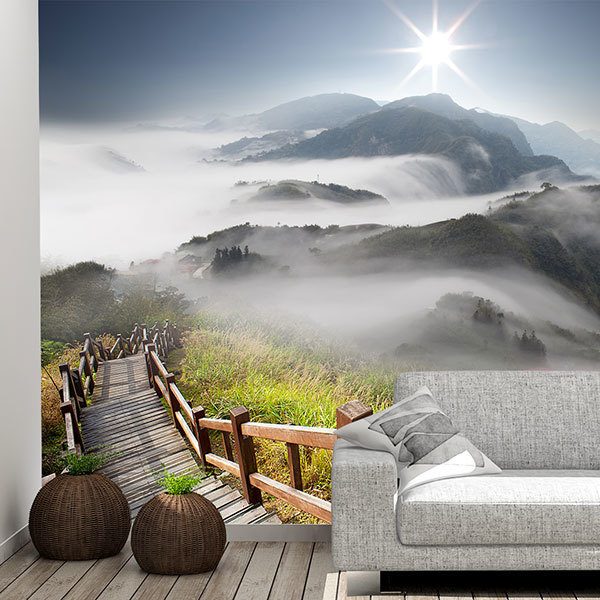 Wall Murals: Mountains in the fog 0