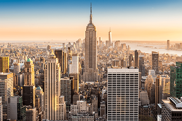Wall Murals: Downtown Manhattan at sunset