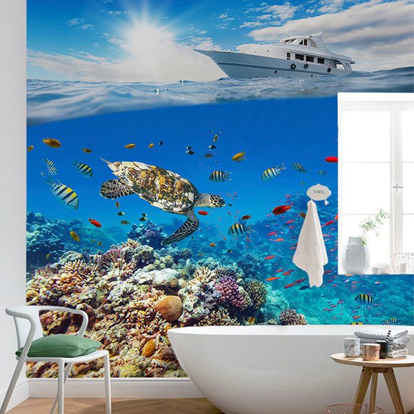 Wall Murals: Yacht sailing on corals 0