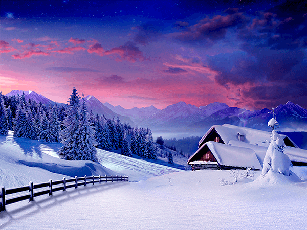 Wall Murals: Cottage in the Alps