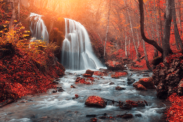 Wall Murals: Waterfall in the Grand Canyon of Crimea