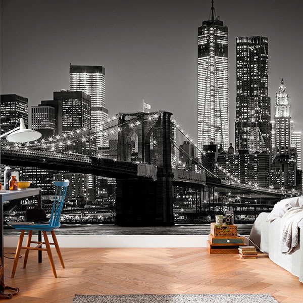 Wall Murals: Manhattan in black and white 0