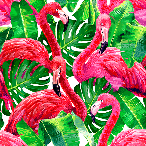 Wall Murals: Printed of flamingos