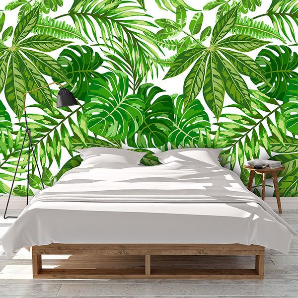 Wall Murals: Printed of green leaves 0