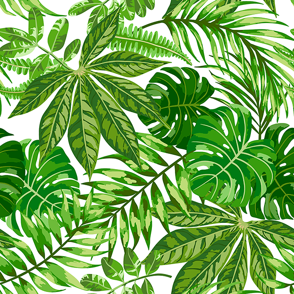 Wall Murals: Printed of green leaves