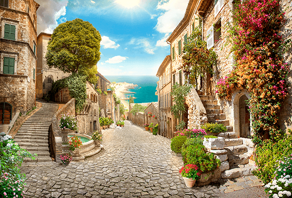 Wall Murals: Coastal village in Malta