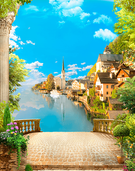 Wall Murals: Maritime town