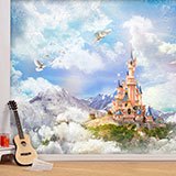 Wall Murals: Disney Castle between fog and mountains 2