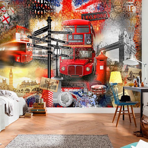 Wall Murals: Collage London tourist