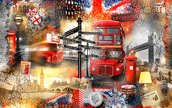 Wall Murals: Collage London tourist