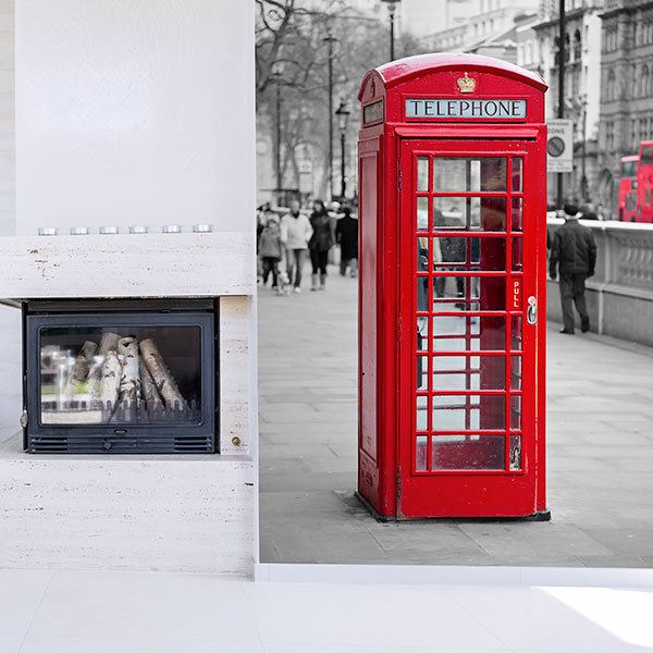 Wall Murals: Telephone booth in Oxford Street