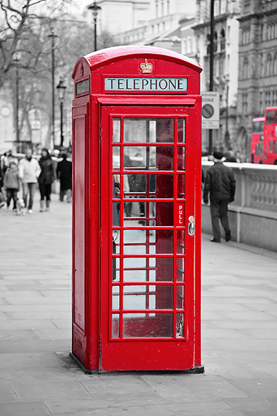 Wall Murals: Telephone booth in Oxford Street