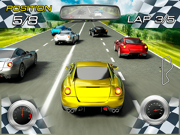 Wall Murals: Car Racing Video Game