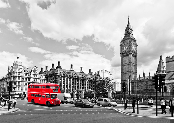 Wall Murals: Bus in Westminster