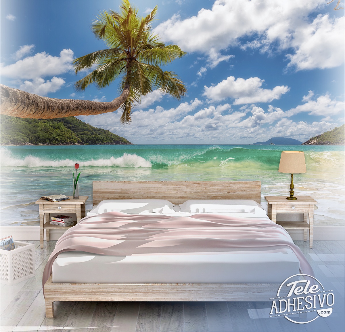 Wall Murals: Palm tree by the sea