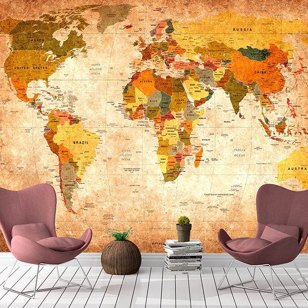 Wall Murals: Didactic world map 0