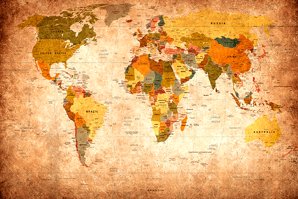Wall Murals: Didactic world map