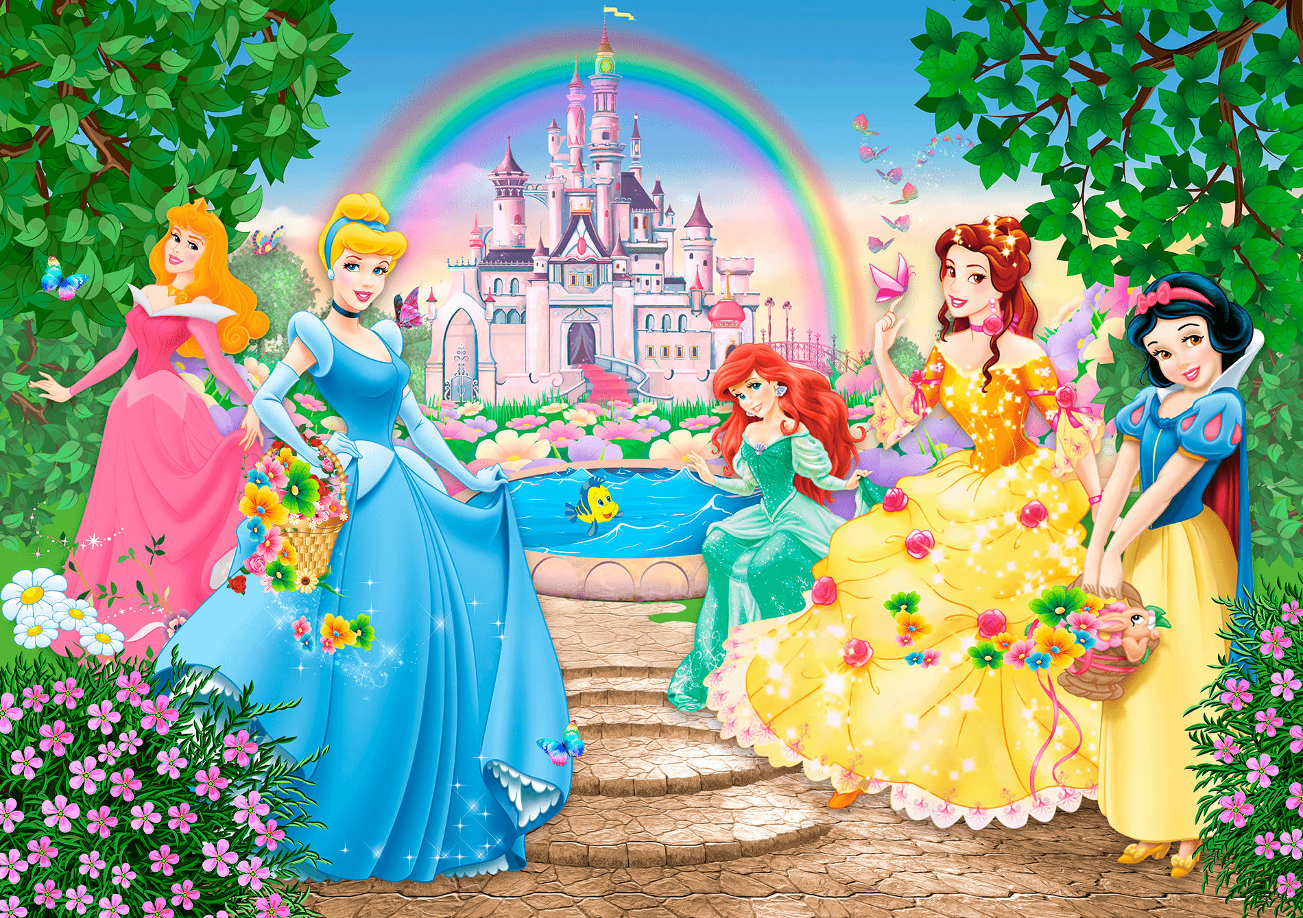 Wall Murals: Princesses and Disney Castle