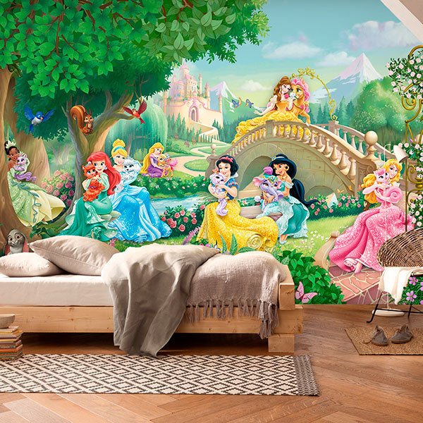 Wall Murals: Disney Princesses with Pets