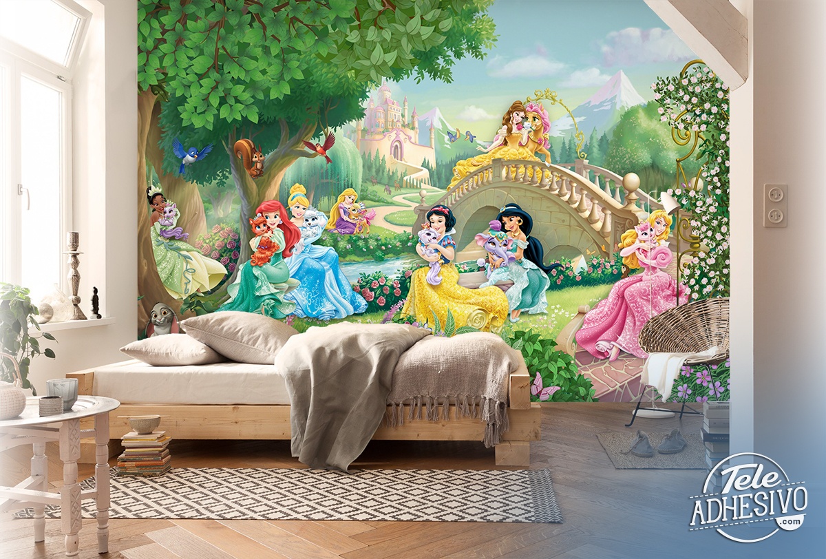 Wall Murals: Disney Princesses with Pets