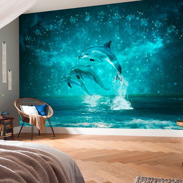 Wall Murals: Dolphins and constellations 0