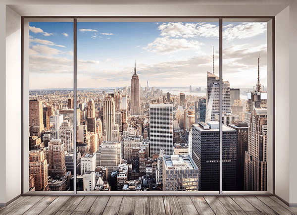 Wall Murals: View of New York from a room