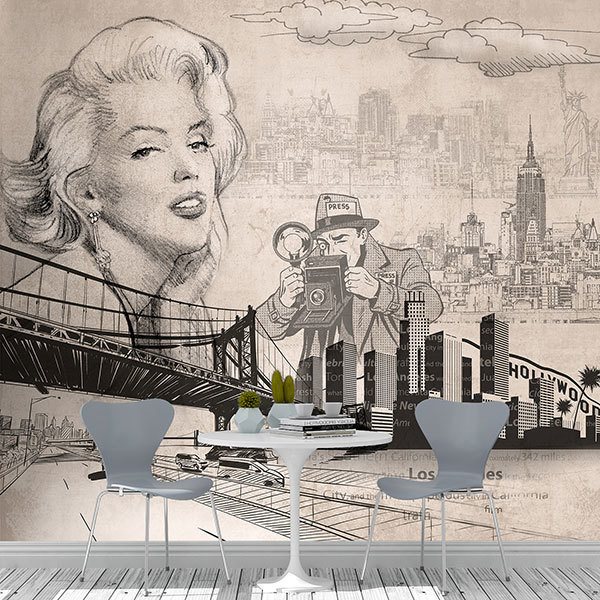 Wall Murals: American cinema collage