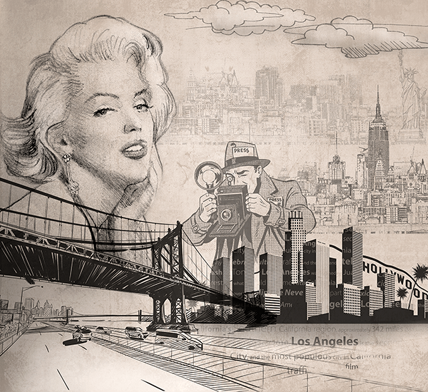 Wall Murals: American cinema collage