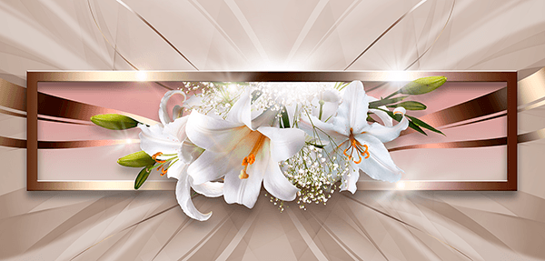 Wall Murals: Panoramic floral composition
