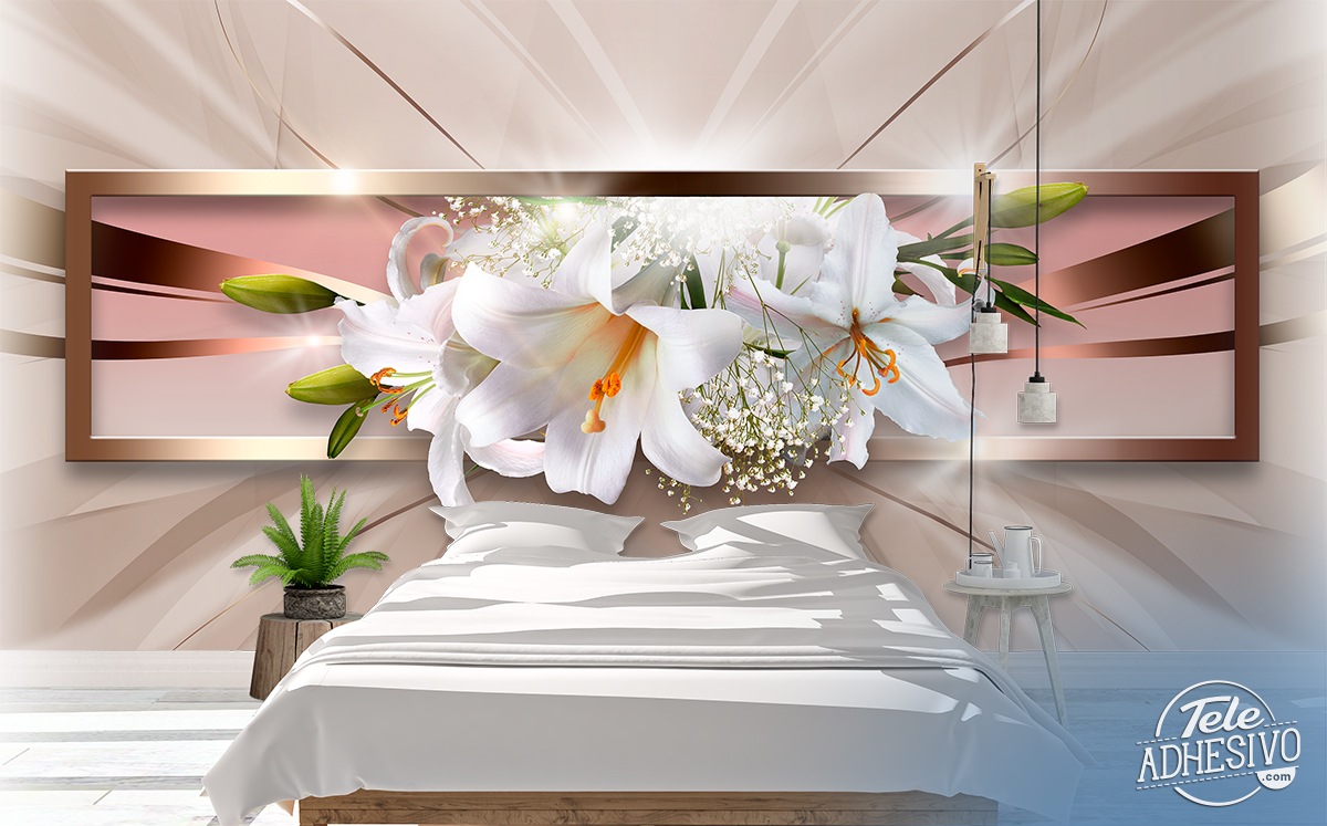 Wall Murals: Panoramic floral composition