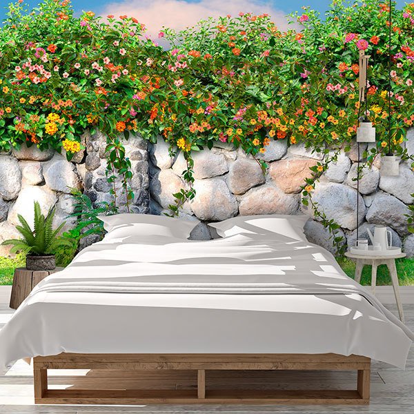 Wall Murals: Wall of flowers