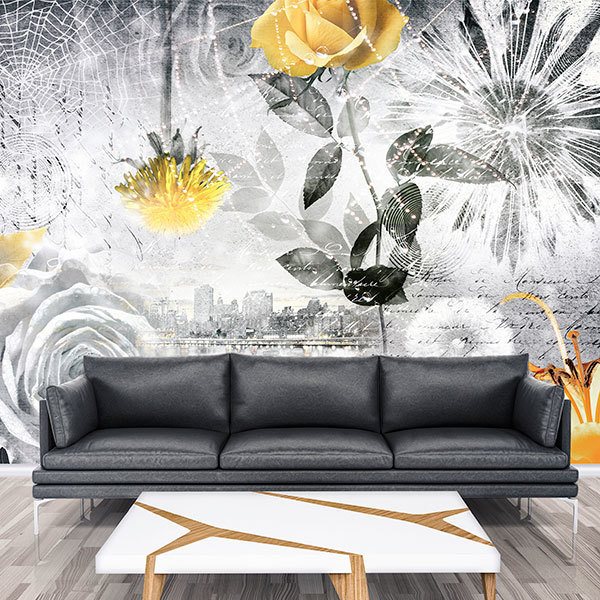 Wall Murals: Collage floral city 0