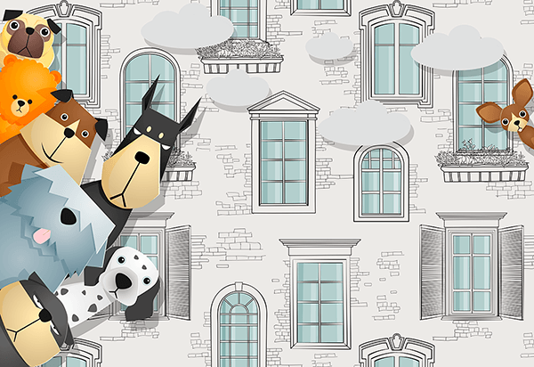 Wall Murals: Spy dogs