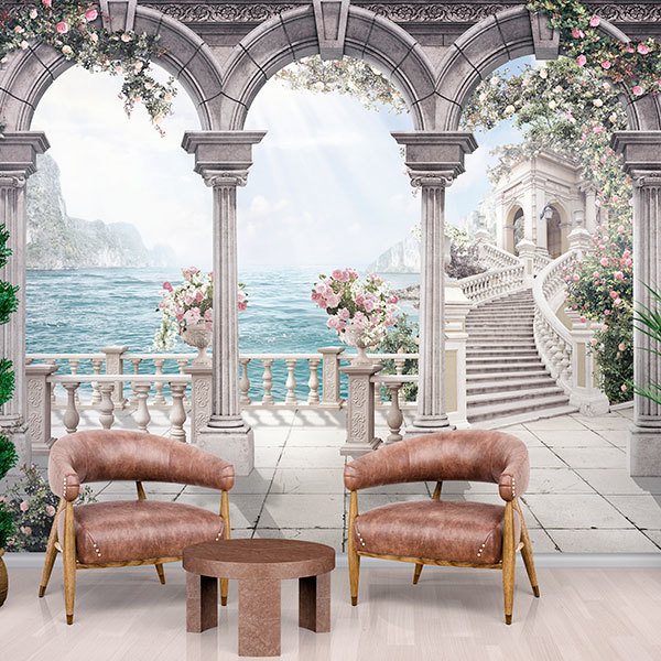 Wall Murals: Patio of roses