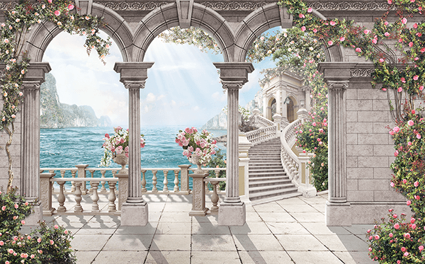 Wall Murals: Patio of roses