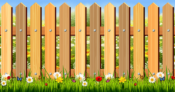 Wall Murals: Classic wooden fence