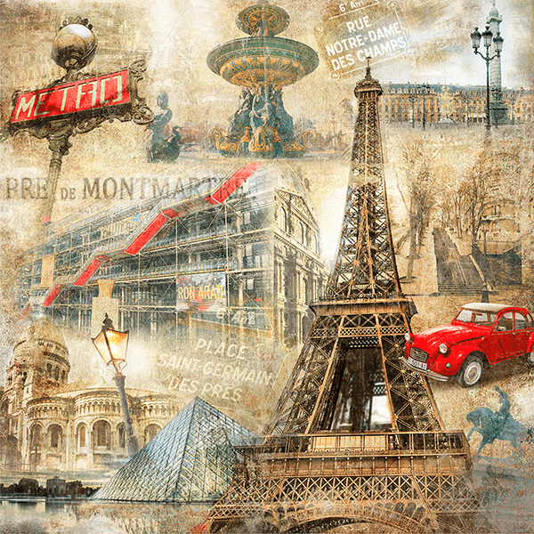 Wall Murals: Collage of Paris