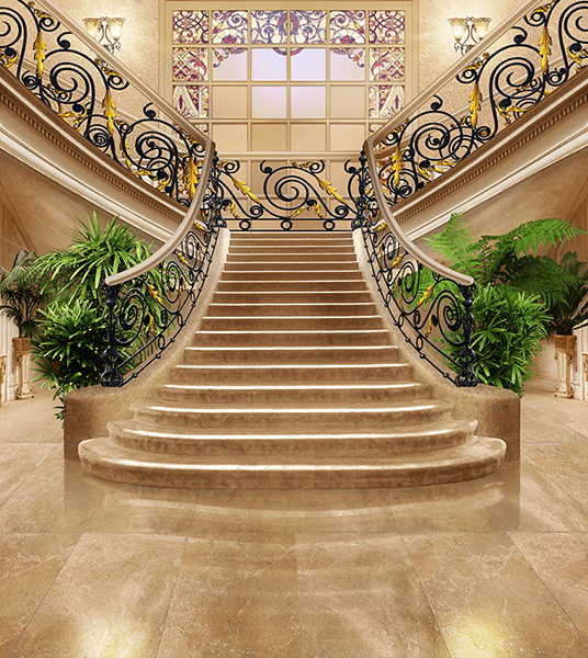 Wall Murals: Stairs of a great hotel